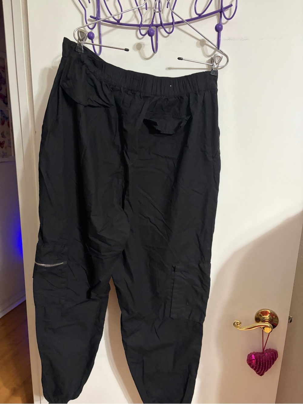 🧡 1X Rue Black Cargo Jogger Pants with Zipper Details - Picture 11 of 13